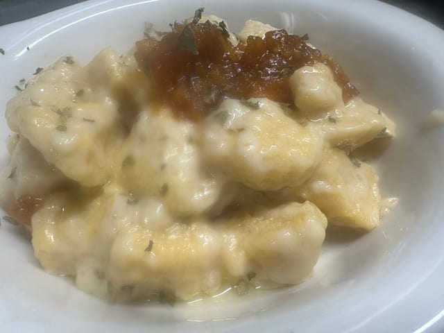 Sweet Potato Gnocchi Alfredo.